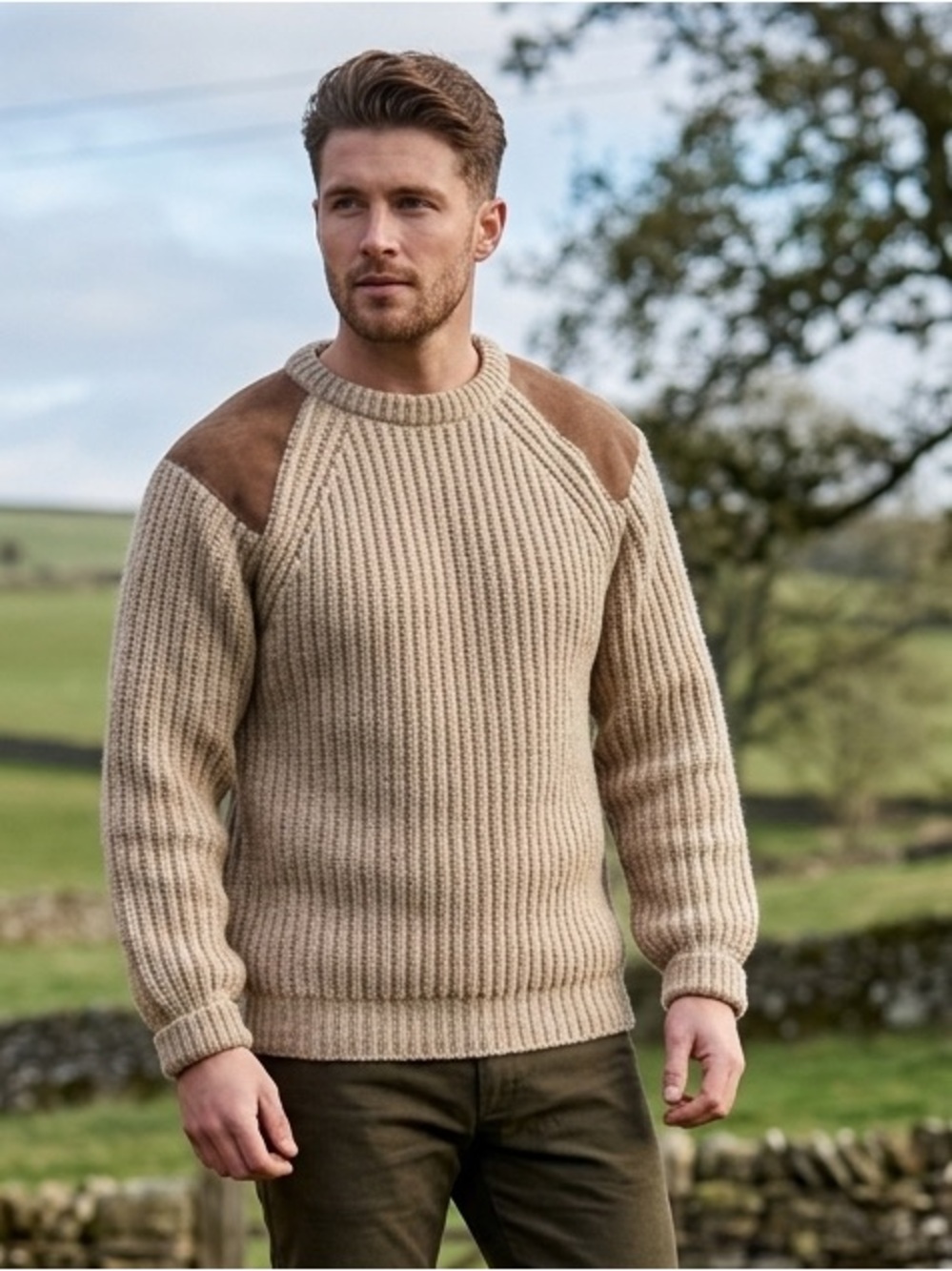 Angus MacBain Wool Shooting Sweater, British Shooting Jumper,Vintage Chunky Knit